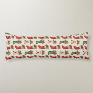 Christmas Stockings Seamless Pattern Body Cushion