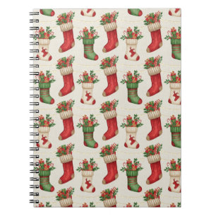Christmas Stockings Seamless Pattern Notebook