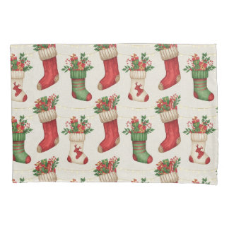Christmas Stockings Seamless Pattern Pillowcase
