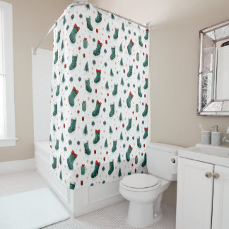 Christmas Stockings Shower Curtain