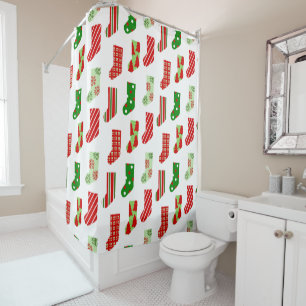 Christmas Stockings Shower Curtain