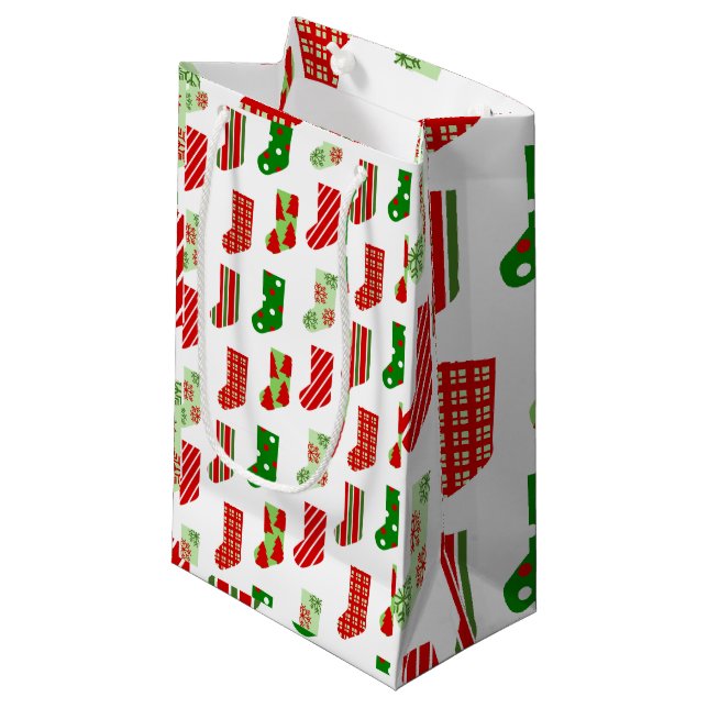 Christmas Stockings Small Gift Bag (Front Angled)
