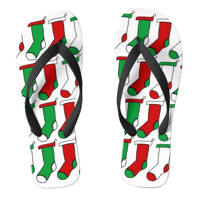 Christmas Stockings Socks Flip Flops (Footbed)