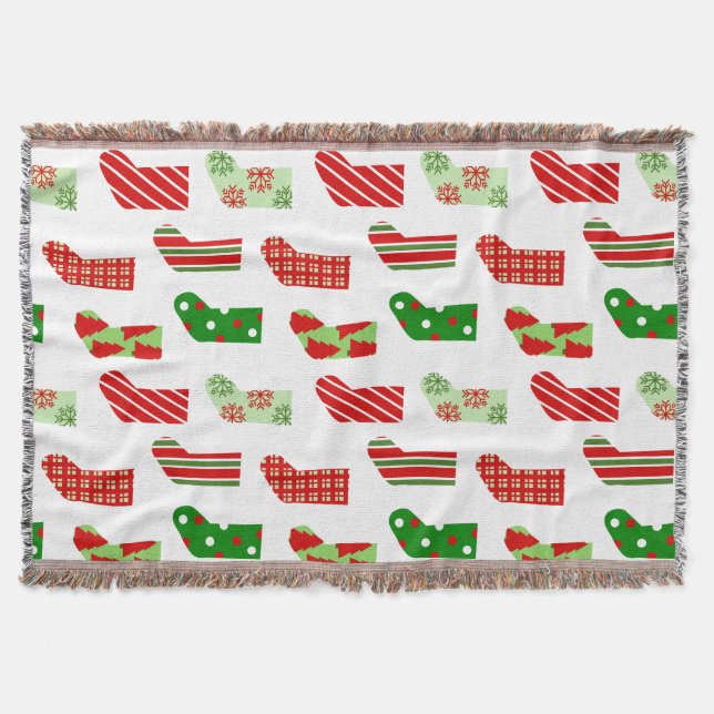 Christmas Stockings Throw Blanket (Front)
