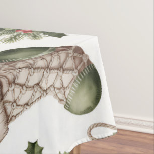 Christmas Stockings Winter Berries Tablecloth