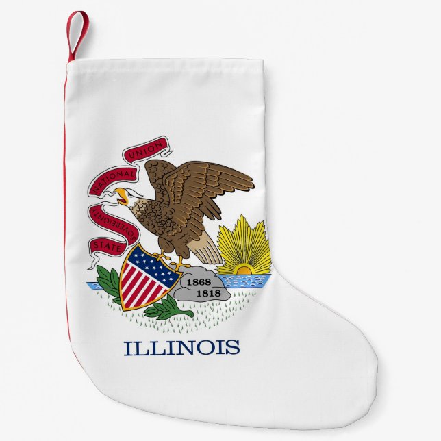 Christmas Stockings with Flag of Illinois, USA (Front)