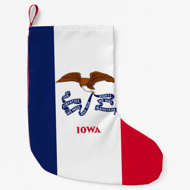 Christmas Stockings with Flag of Iowa, USA (Front)