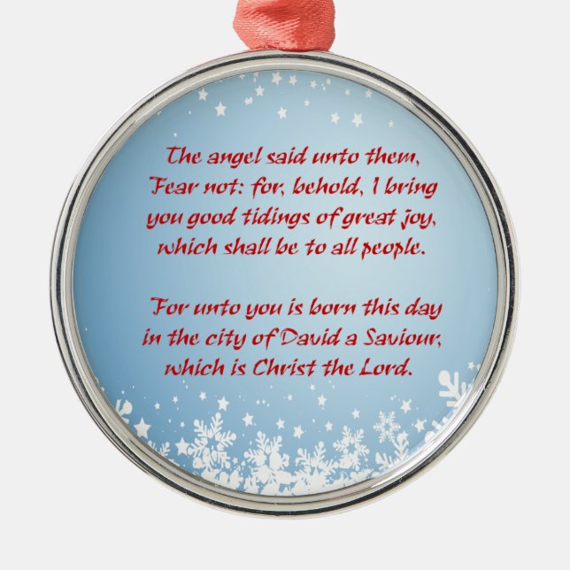 Christmas Story Luke 2 Christian Religious Metal Tree Decoration (Front)