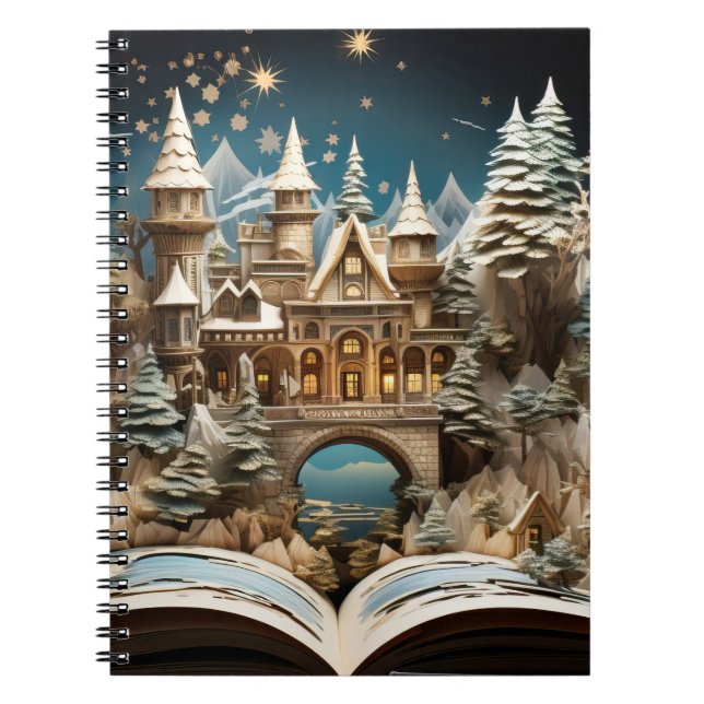 Christmas Storybook Castle Pop-Up Wonderland Notebook (Front)