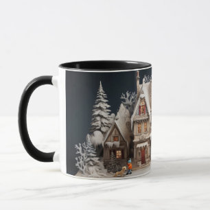 Christmas Storybook Manor With Child & Dog Mug