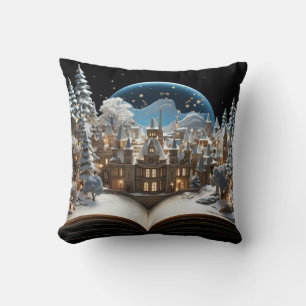 Christmas Storybook Snow-Globe Village Cushion