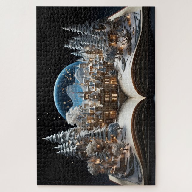 Christmas Storybook Snow-Globe Village Jigsaw Puzzle (Vertical)