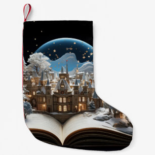 Christmas Storybook Snow-Globe Village Small Christmas Stocking