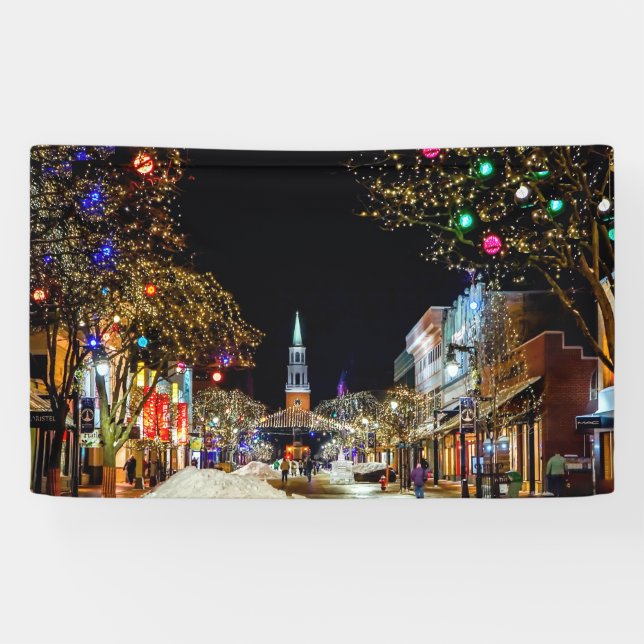 Christmas Street Church and Snow Banner (Horizontal)