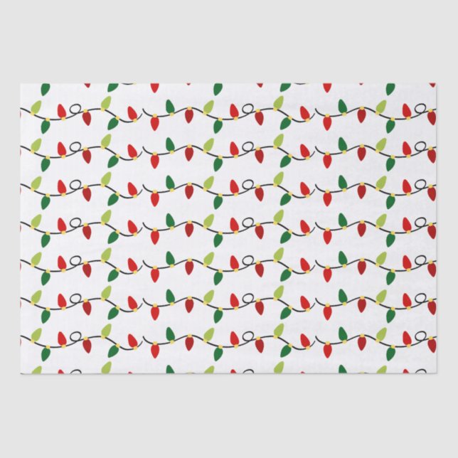 Christmas String Lights Holiday Tissue Paper (Front)