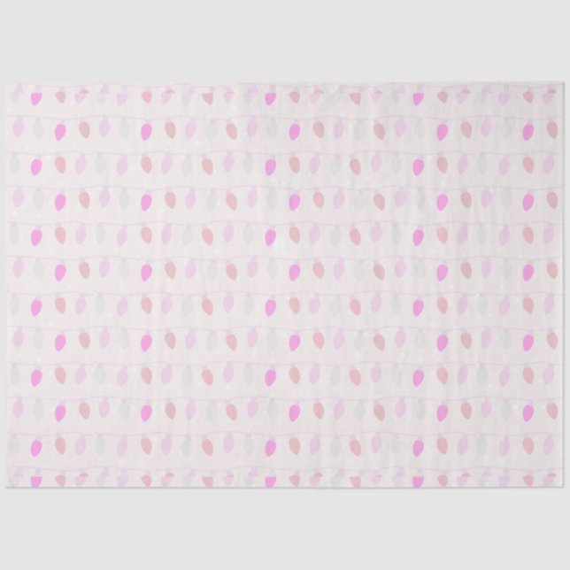 Christmas String Lights Pink and Blue Christmas Tissue Paper (Front)