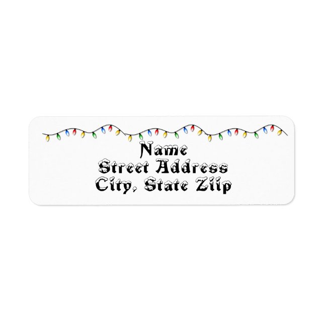 Christmas String Lights Return Address Label (Front)