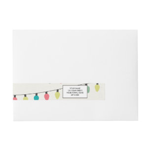 Christmas String of Lights Pattern Wraparound Address Label