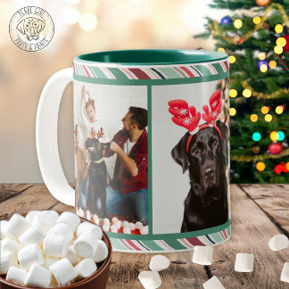 Christmas Strip 3 Photo Two-Tone Coffee Mug