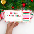 Christmas Stripe Concert Ticket Gift Voucher Card