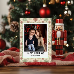Christmas Stripe Family Photo – Merry Christmas Holiday Card