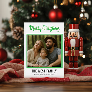 Christmas Stripe Family Photo – Merry Christmas Holiday Card