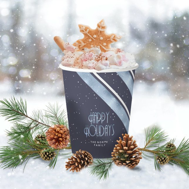 Christmas Stripe Pattern Blue/White ID862 Paper Cups (Creator Uploaded)