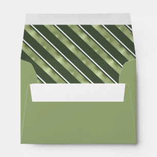 Christmas Stripe Pattern Green/White ID862 Envelope