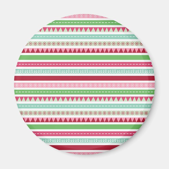 Christmas stripe pattern magnet (Front)