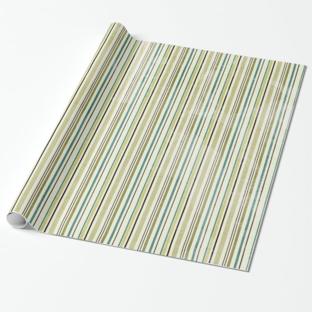 Christmas Stripe Stripes Striped Wrapping Paper (Unrolled)
