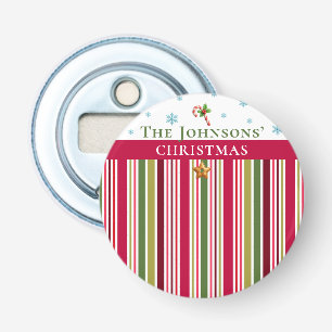 Christmas Striped– Holiday Cooking & Baking Gift Bottle Opener