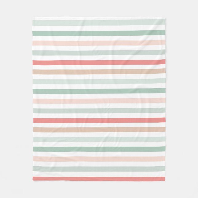 Christmas Stripes Fleece Blanket (Front)