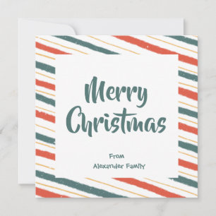 Christmas Stripes Greeting Holiday Card