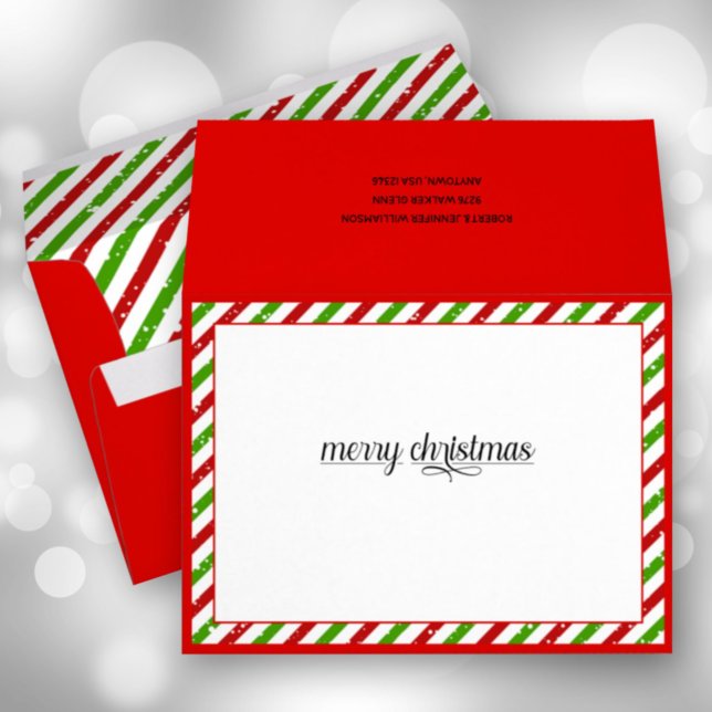 Christmas Stripes Holiday 5x7 Red Envelope (Creator Uploaded)