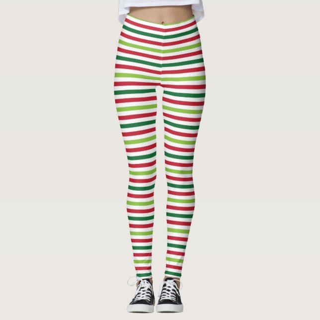Christmas Stripes Leggings (Front)