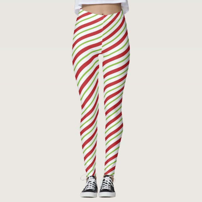 Christmas Stripes Leggings (Front)