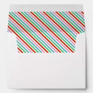 Christmas Stripes   Modern Colourful Cheerful Cute Envelope