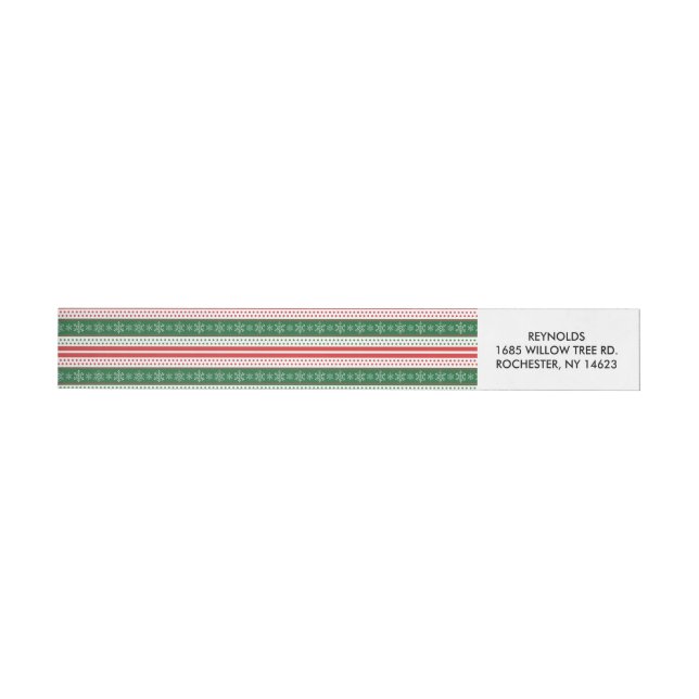Christmas Stripes | Modern Colourful Return Addres Wrap Around Label (Individual)
