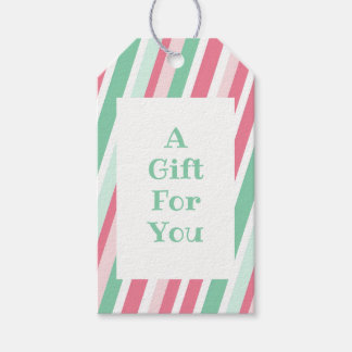 Christmas Stripes Pattern Gift Tags