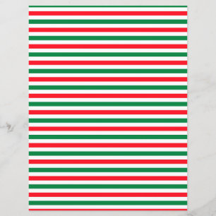 Christmas Stripes Pattern Scrapbook Paper