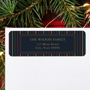 Christmas Stripes Return Address Label
