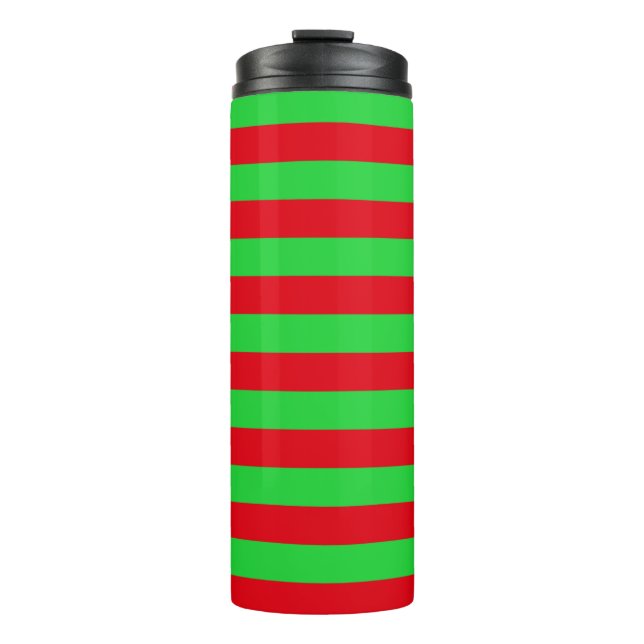 Christmas Stripes Thermal Tumbler (Front)