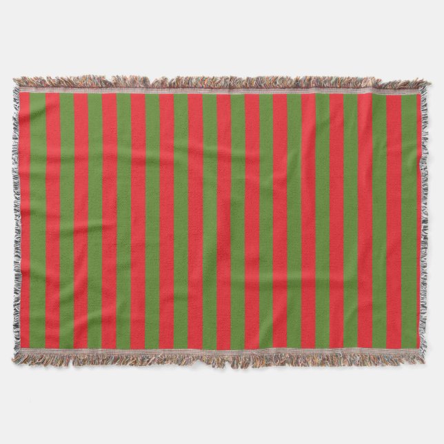Christmas Stripes Throw Blanket (Front)