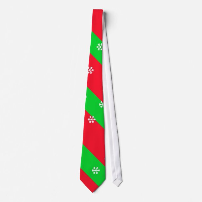 Christmas Stripes with Snowflakes Tie (Front)