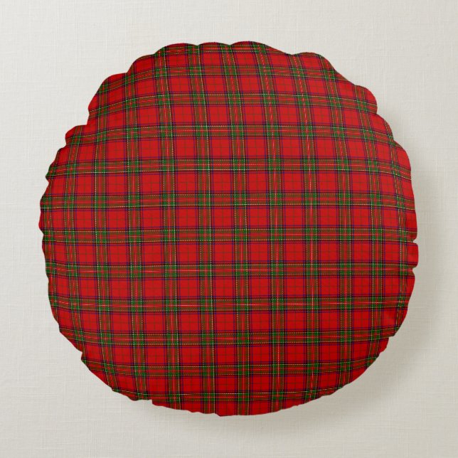 Christmas Stuart Tartan Round Cushion (Front)