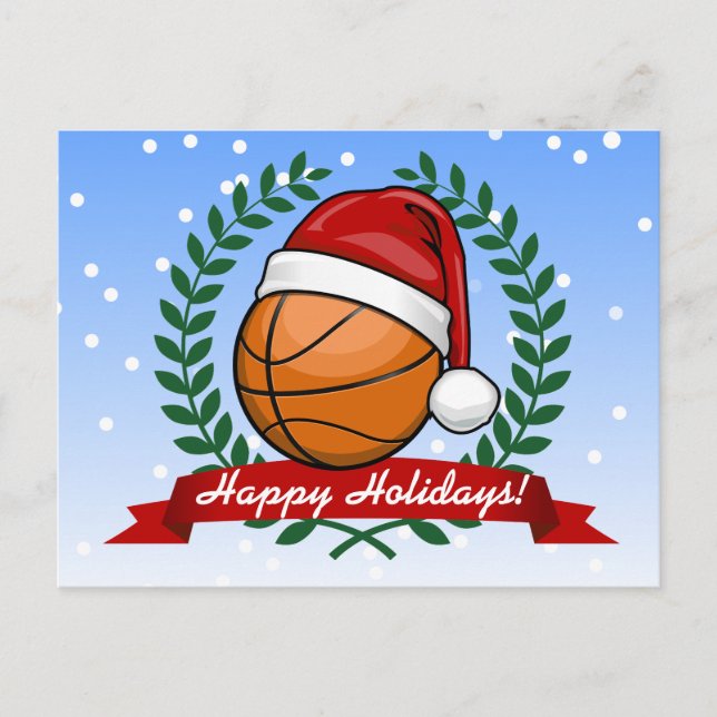 Christmas Style Basketball Holiday Postcard (Front)
