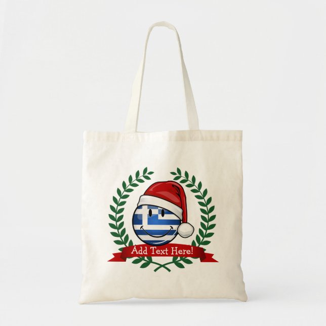 Christmas Style Greek Flag Tote Bag (Front)