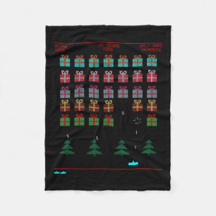 Christmas Style Retro Video Game Fleece Blanket