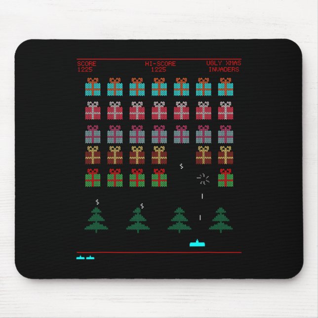Christmas Style Retro Video Game  Mouse Mat (Front)