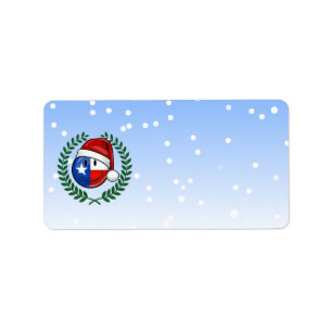 Christmas Style Smiling Texas Flag Label